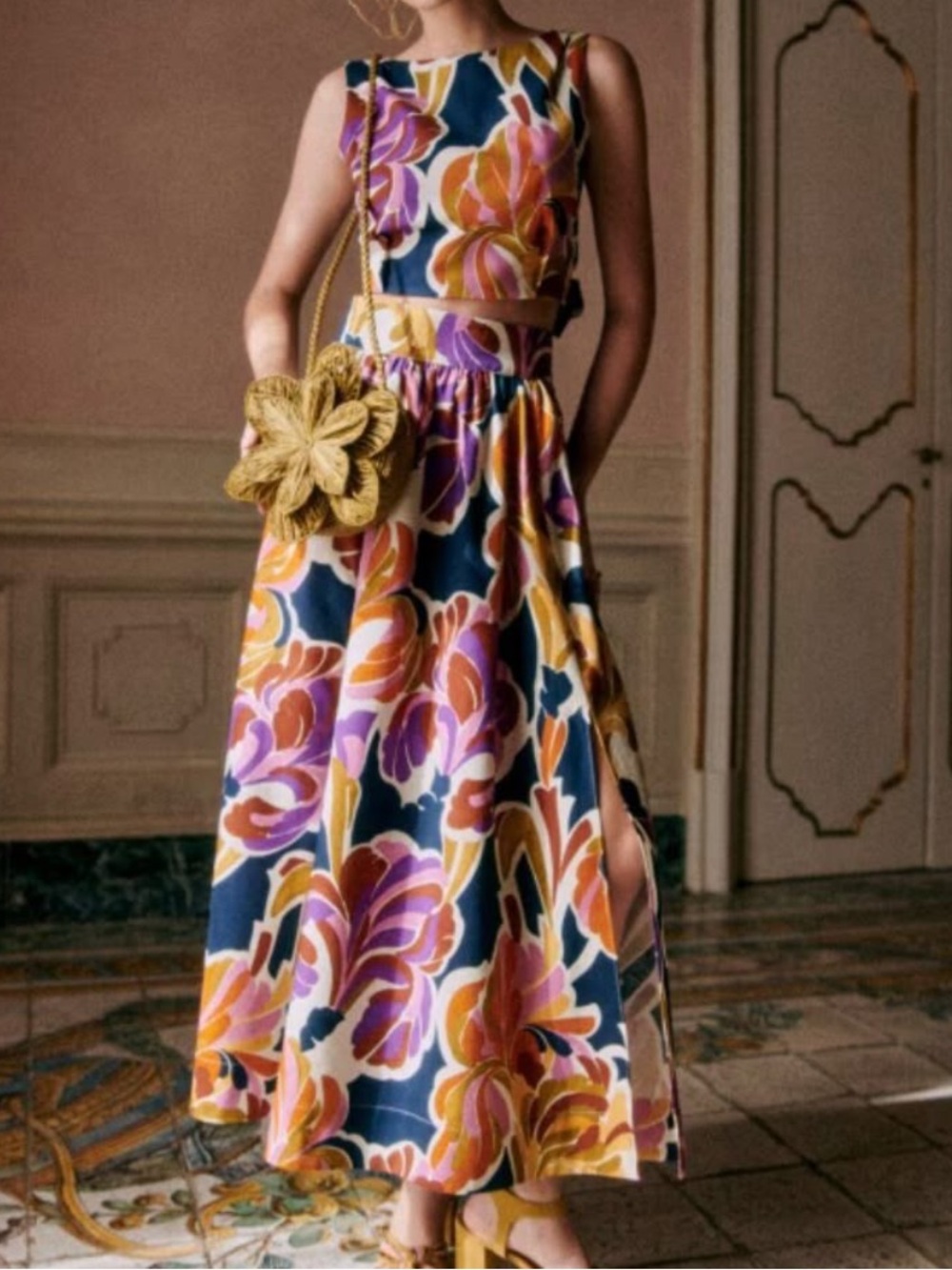 Sézane Sophie Skirt in Paradise Print NWT size US 2